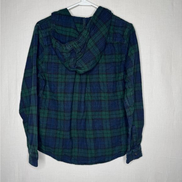 L L Bean Womens Scotch Plaid Full Zip Flannel Hoodie Shirt Shacket Chore Cabin - Picture 8 of 11